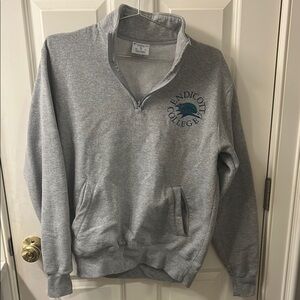 Champion Gray Zip Up Sweater with Embroidered Logo
